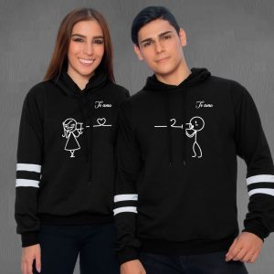 Buzos ,Hoodies Parejas enamorados Negro