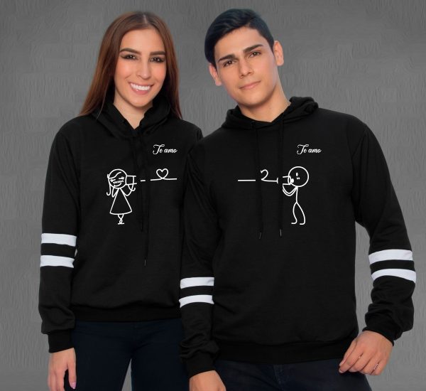 Buzos ,Hoodies Parejas enamorados Negro