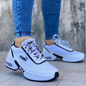 Tenis plataforma blanco