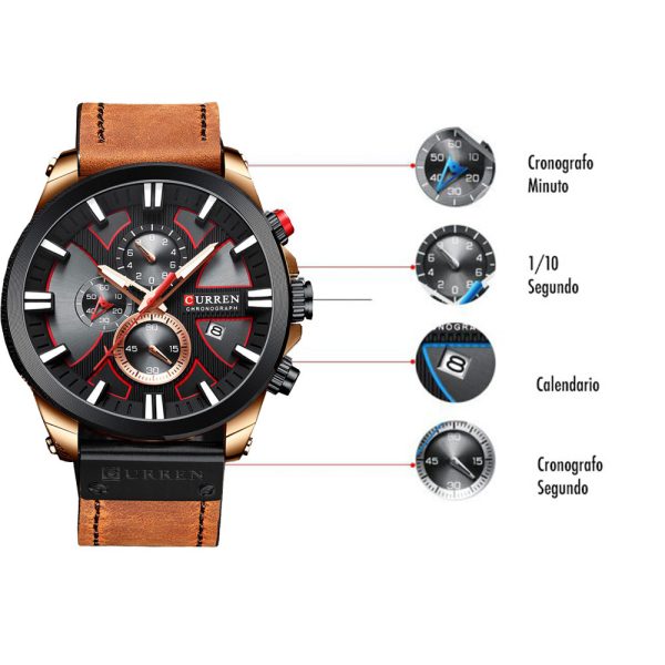 Reloj Curren 8346 Deportivo Cuarzo Corre - Imagen 6
